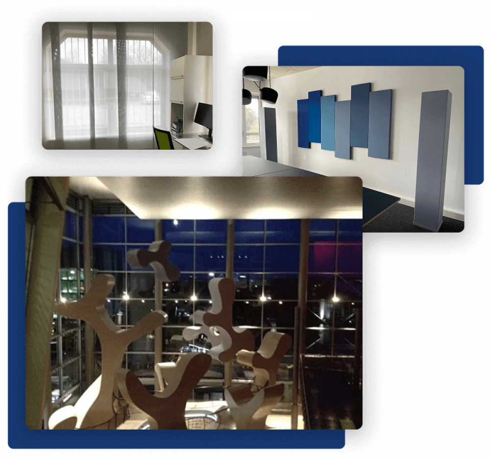 Raumakustik Vorhänge, Paneele & 3D-Sondermodule in verschiedenen Ausführungen